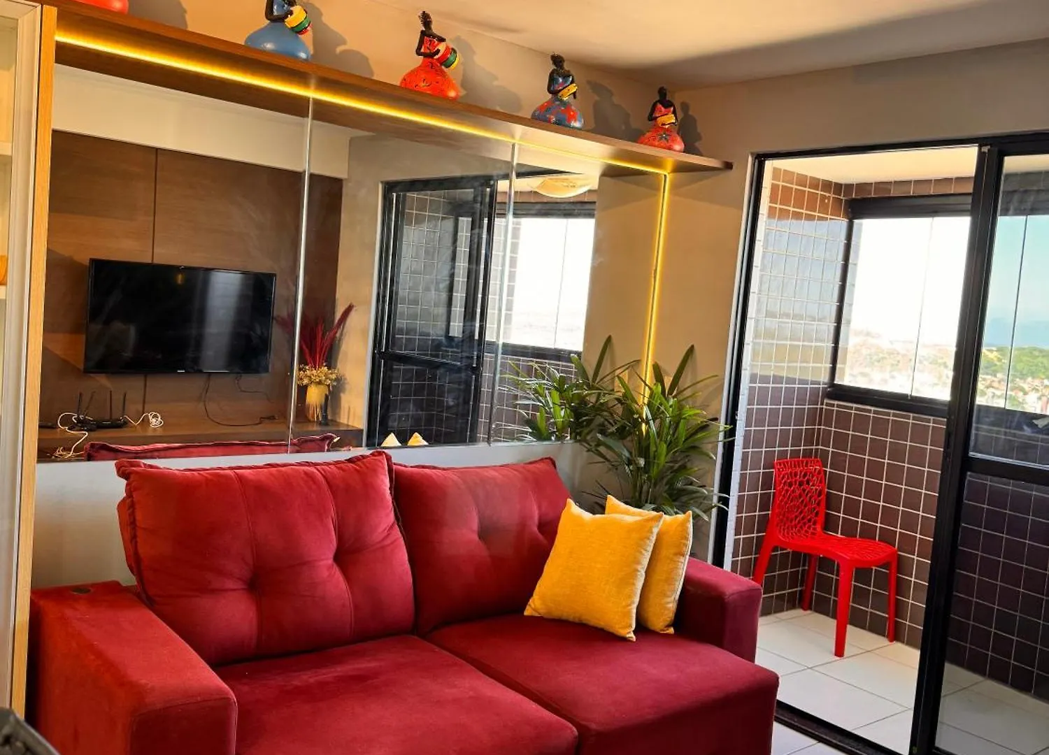 아파트 Turquezza - Lindo Apartamento Na Praia Com Uma Vista Unica Do 16º Andar Para O Morro Do Careca 나탈